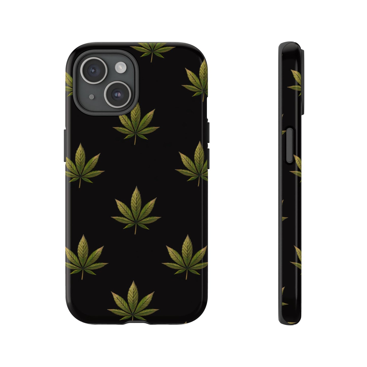 Cannabis Leaf Phone Case Green Weed Leaf Pattern Tough Protective Cover