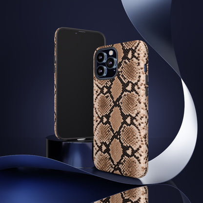 Snake Print Phone Case – Brown Python Pattern Slim Protective Cover for Iphone, Samsung Galaxy and Pixel