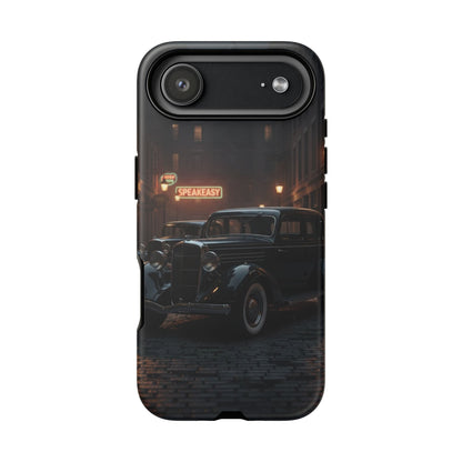 Vintage Classic Car Phone Case | Retro Noir Aesthetic | 1930s Street Scene Tough Case for iPhone & Samsung