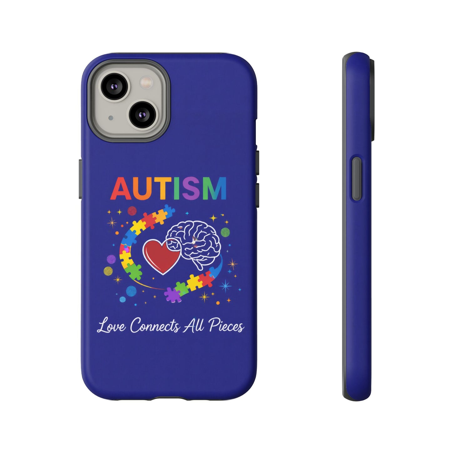 Autism Awareness Tough Case – "Love Connects All Pieces" Phone Case for Iphone, Samsung Galaxy and Pixel