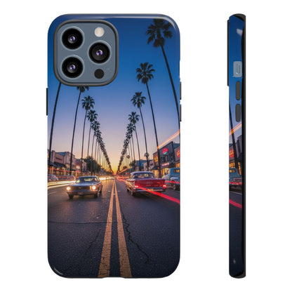 LA Sunset Boulevard Phone Case | Palm Tree Sunset Aesthetic | City Night Tough Case
