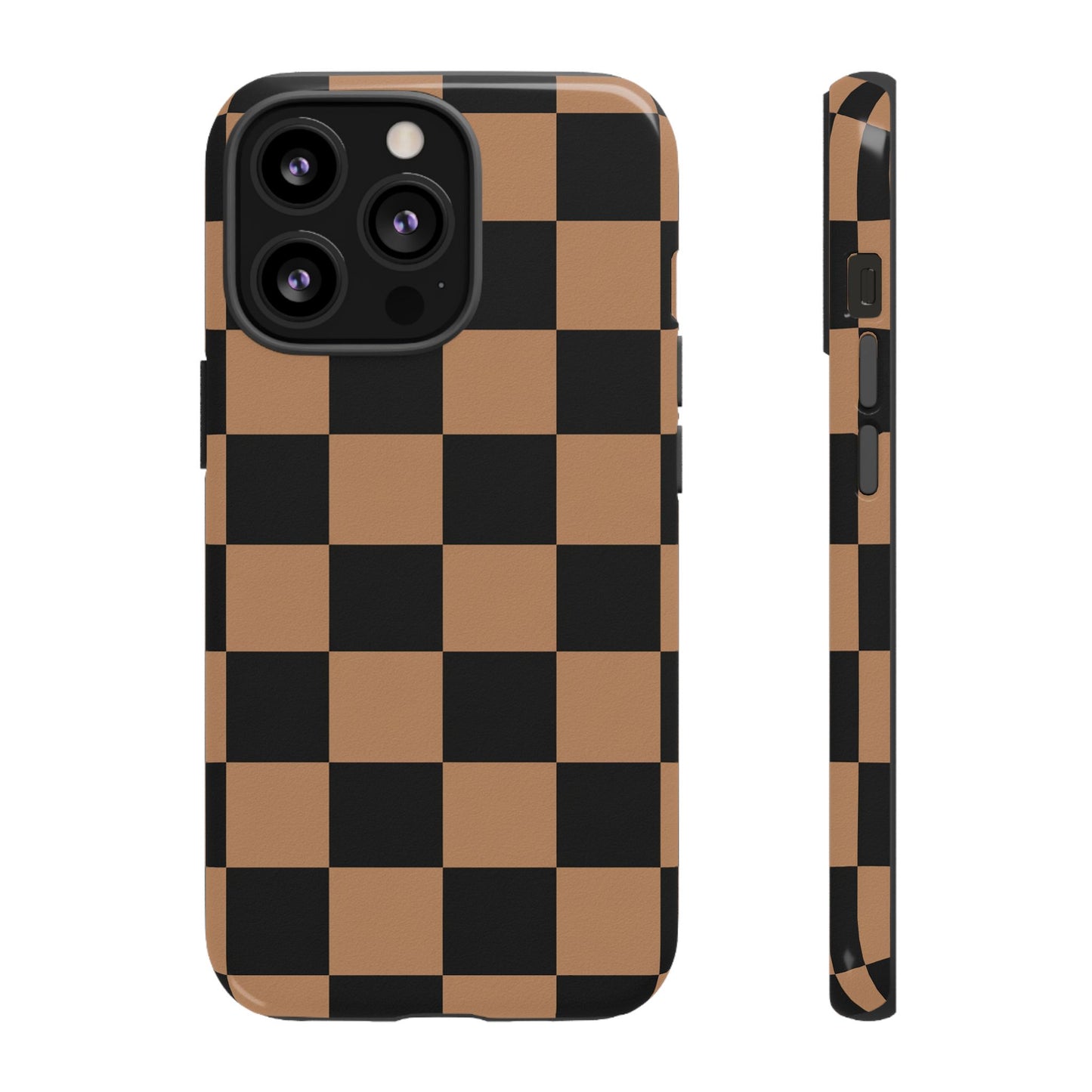 Brown Checkerboard Phone Case | Aesthetic Tough Protective Case