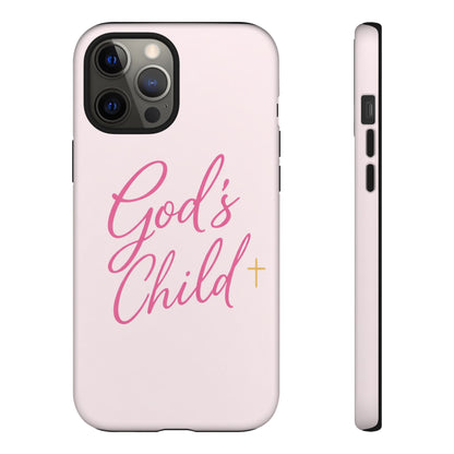 Gods Child Phone Case Christian Pink Aesthetic Tough iPhone Case