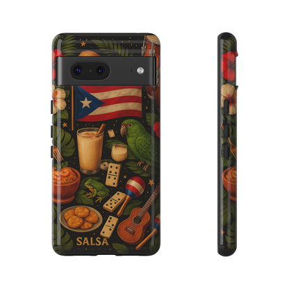 Puerto Rican Culture Phone Case | Boricua Icons Caribbean Aesthetic Tough Protective Case