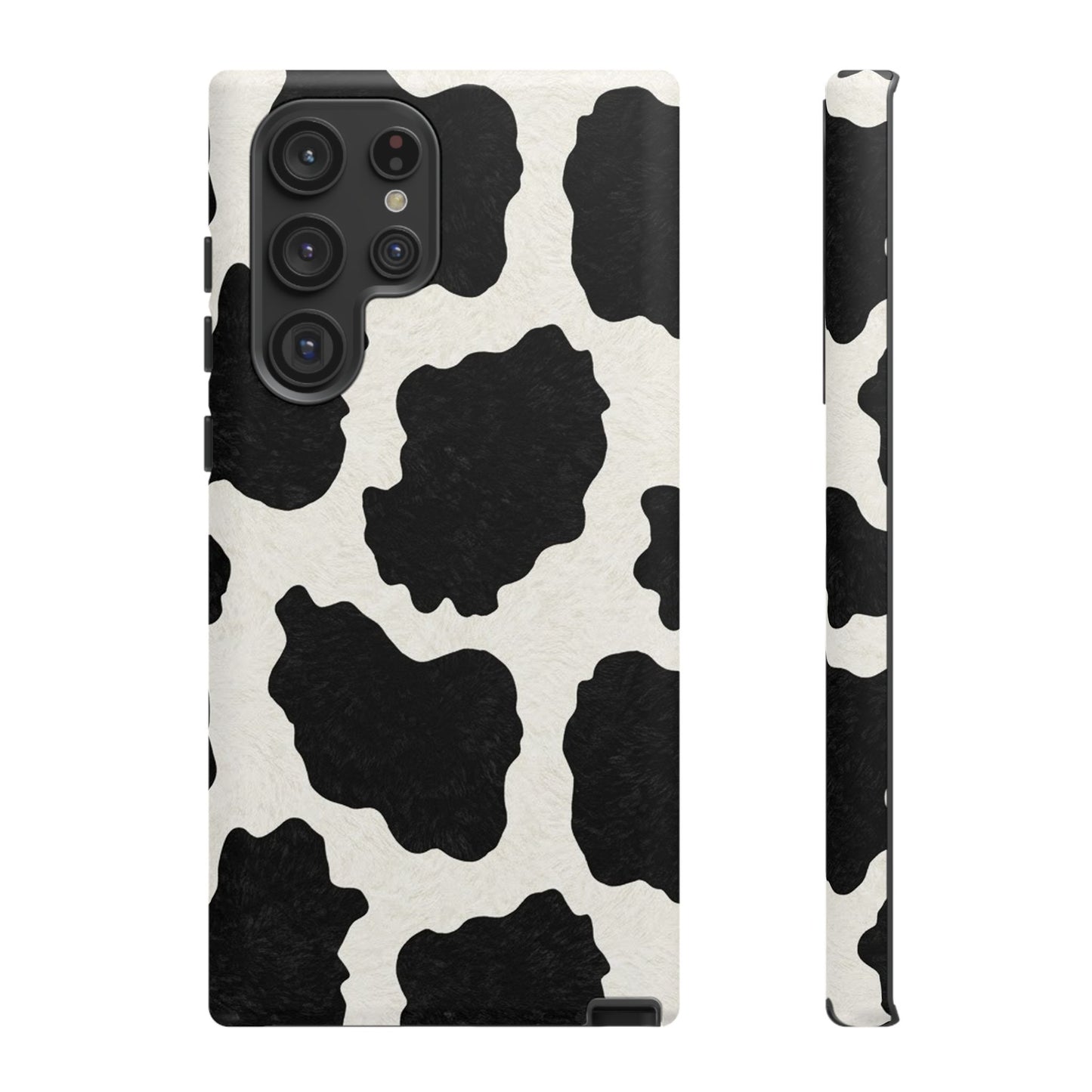 Black & White Cow Print Phone Case | Western Aesthetic iPhone & Samsung Tough Case