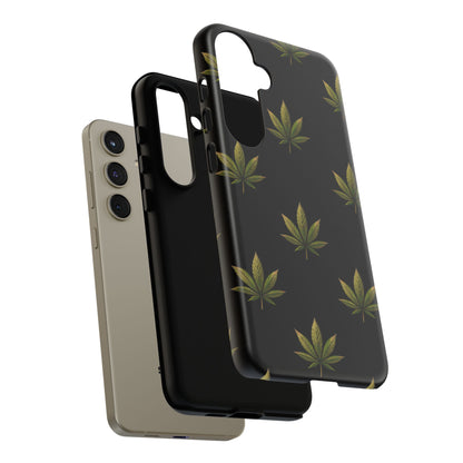 Cannabis Leaf Phone Case Green Weed Leaf Pattern Tough Protective Cover