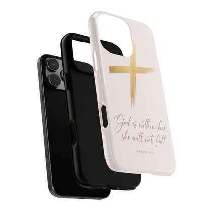 Psalm 46:5 God Is Within Her Christian Cross Phone Case Faith Gift