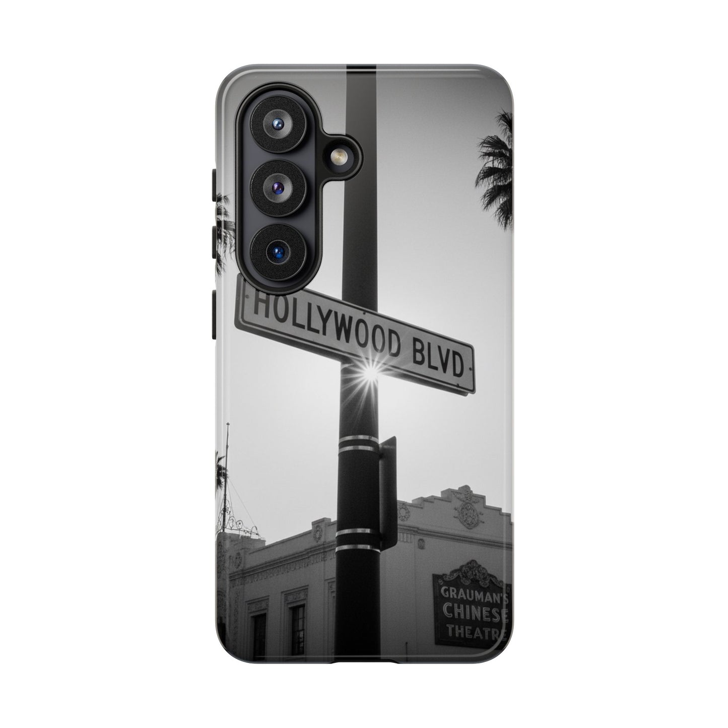 Hollywood Blvd Phone Case | Vintage Los Angeles Street Sign | Black & White LA Aesthetic