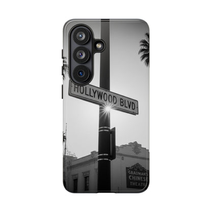 Hollywood Blvd Phone Case | Vintage Los Angeles Street Sign | Black & White LA Aesthetic