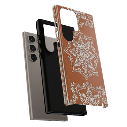 Talavera Terracotta Phone Case | Mexican Floral Pattern iPhone & Samsung Tough Case | Boho Clay Aesthetic Cover