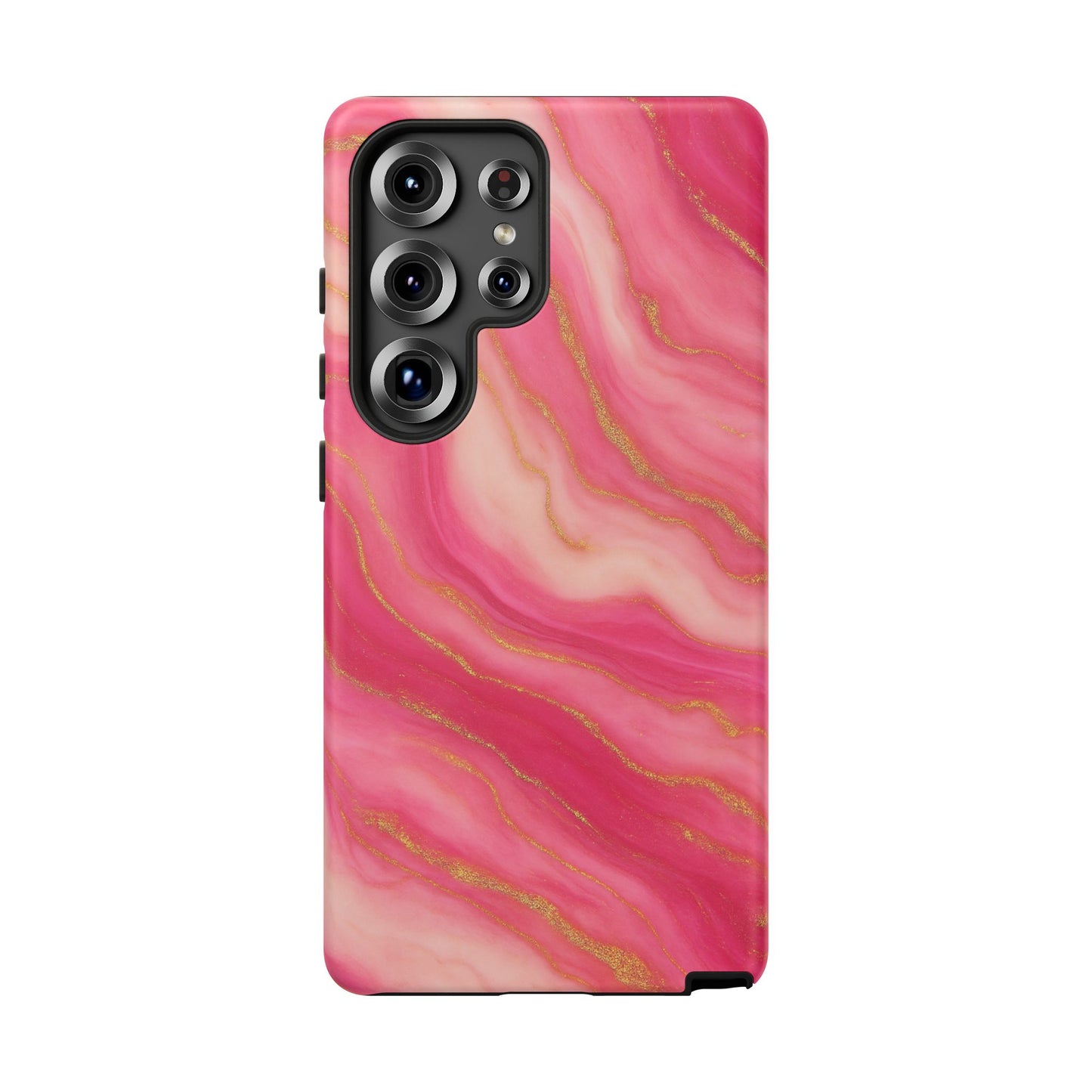 Pink Marble Phone Case | Rose Gold Swirl Aesthetic Tough Protective Case