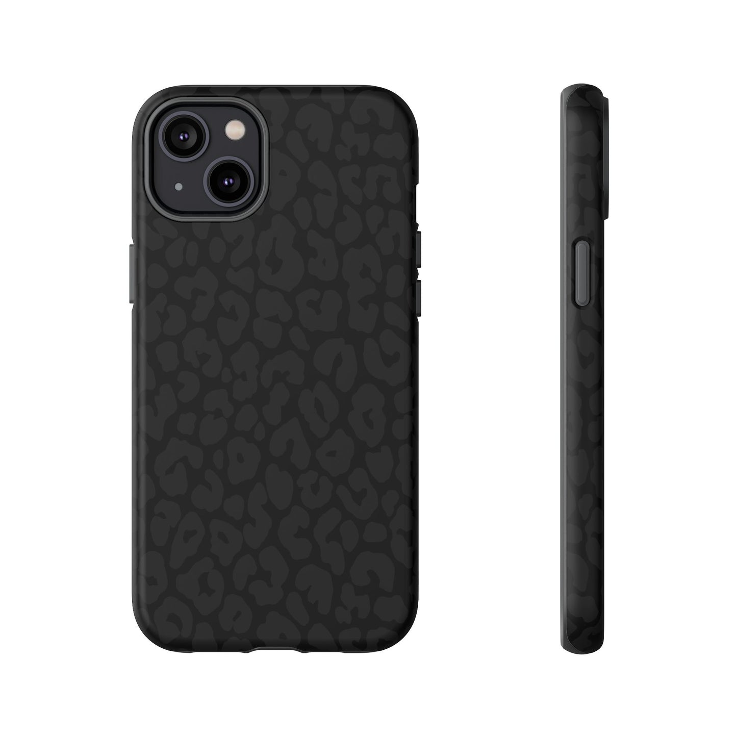 Black Leopard Phone Case | Black on Black Leopard Print Tough iPhone & Samsung Case | Matte or Glossy Protective Cover