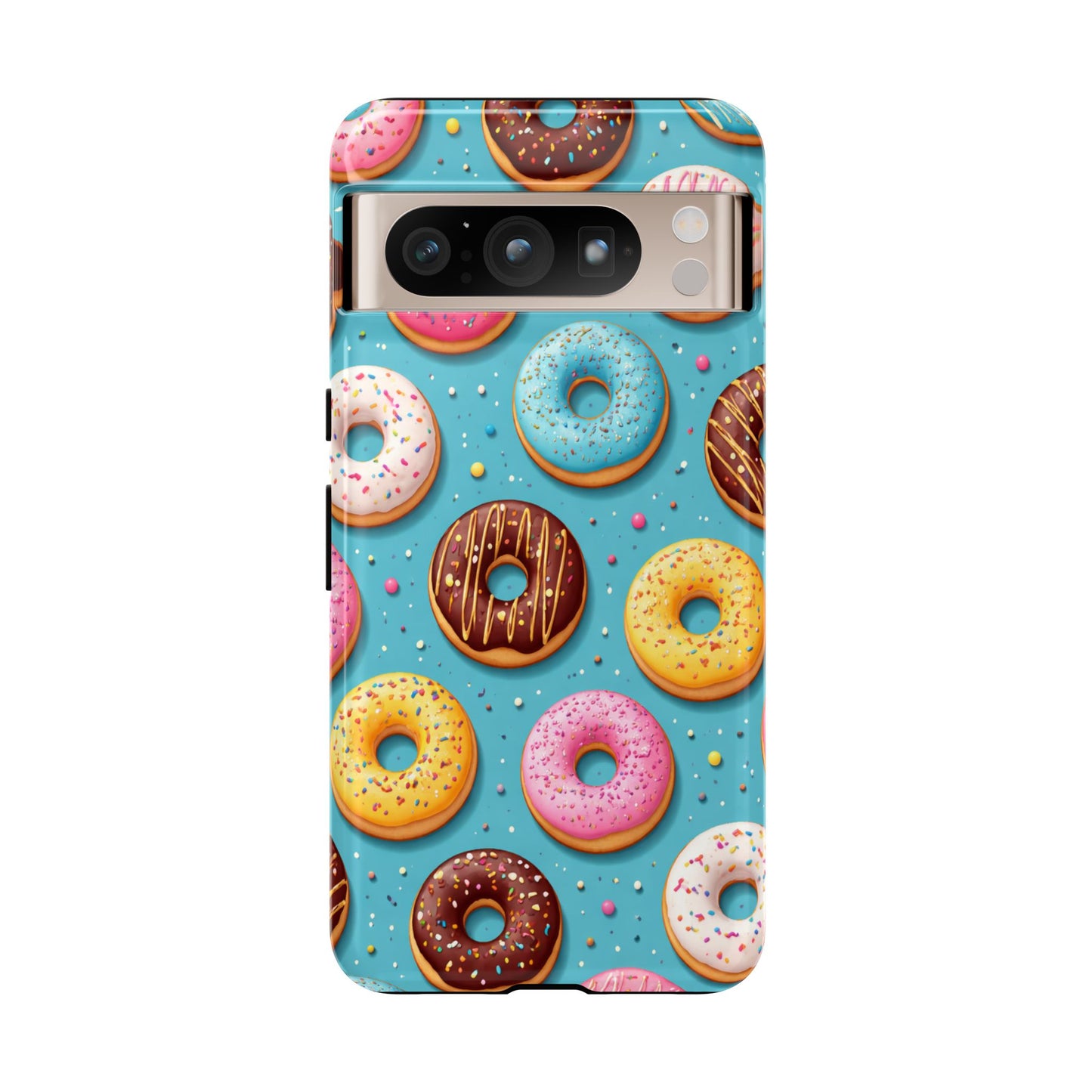 Cute Donut Pattern Phone Case – Colorful Sprinkles Dessert Design for Iphone, Samsung Galaxy and Pixel