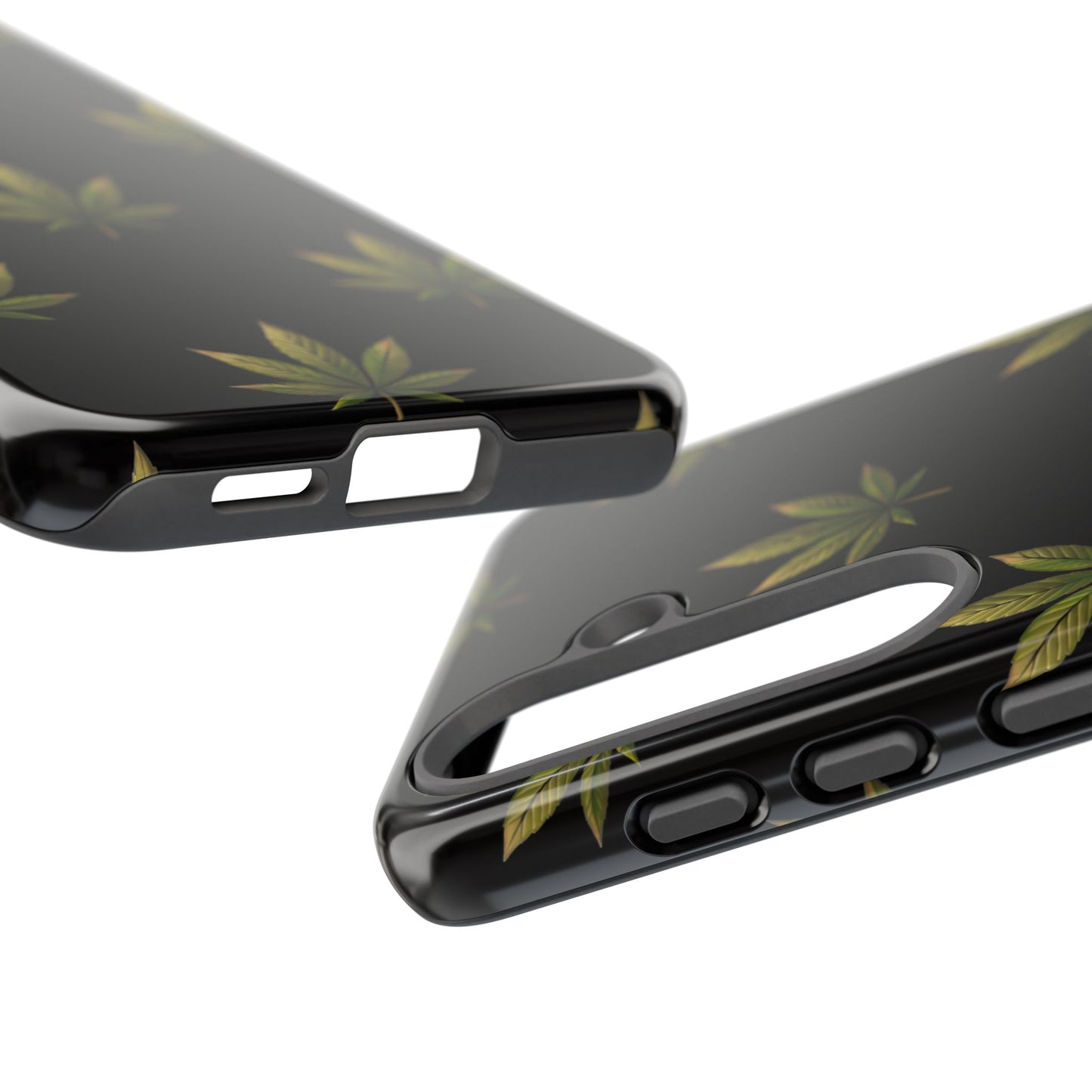 Cannabis Leaf Phone Case Green Weed Leaf Pattern Tough Protective Cover
