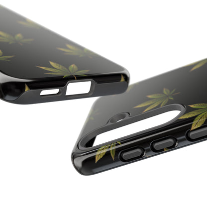 Cannabis Leaf Phone Case Green Weed Leaf Pattern Tough Protective Cover