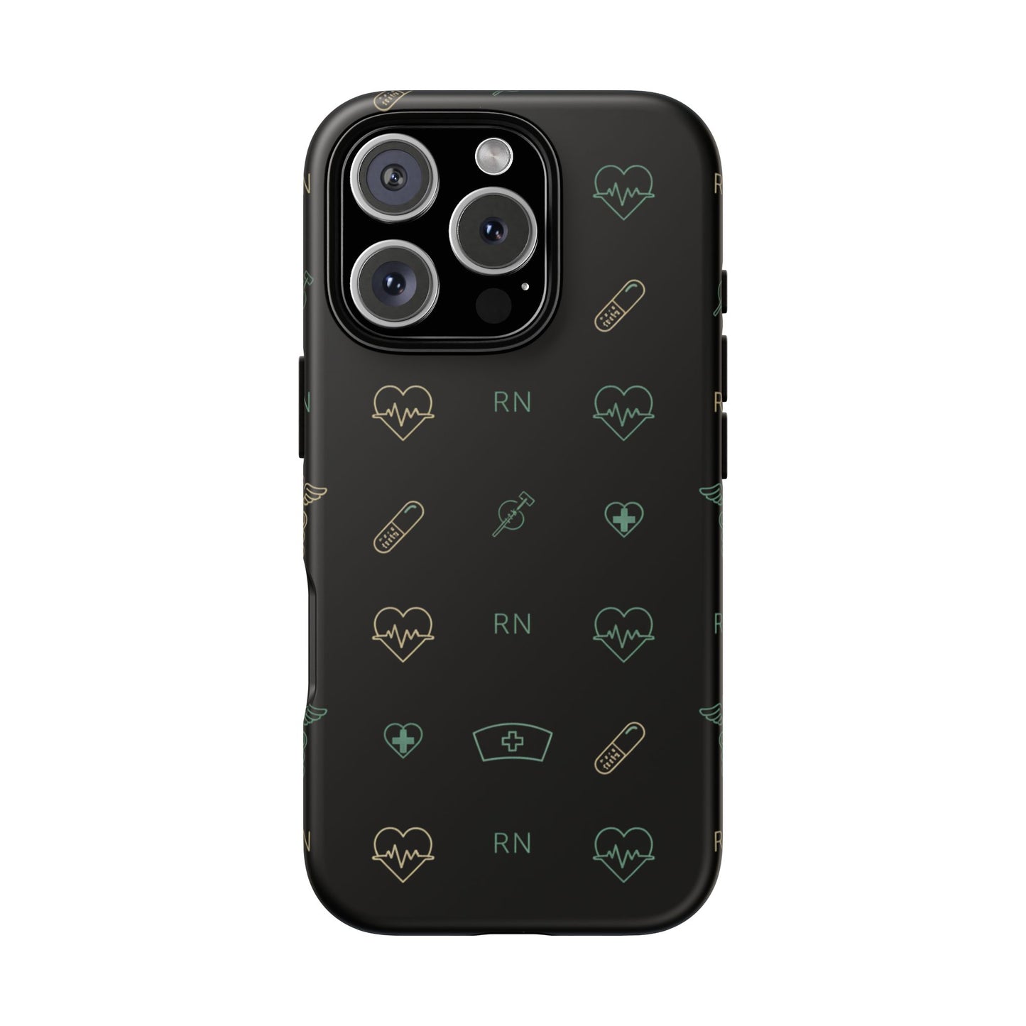 RN Nurse Phone Case – Minimal Medical Icon Pattern Healthcare Worker Tough Case