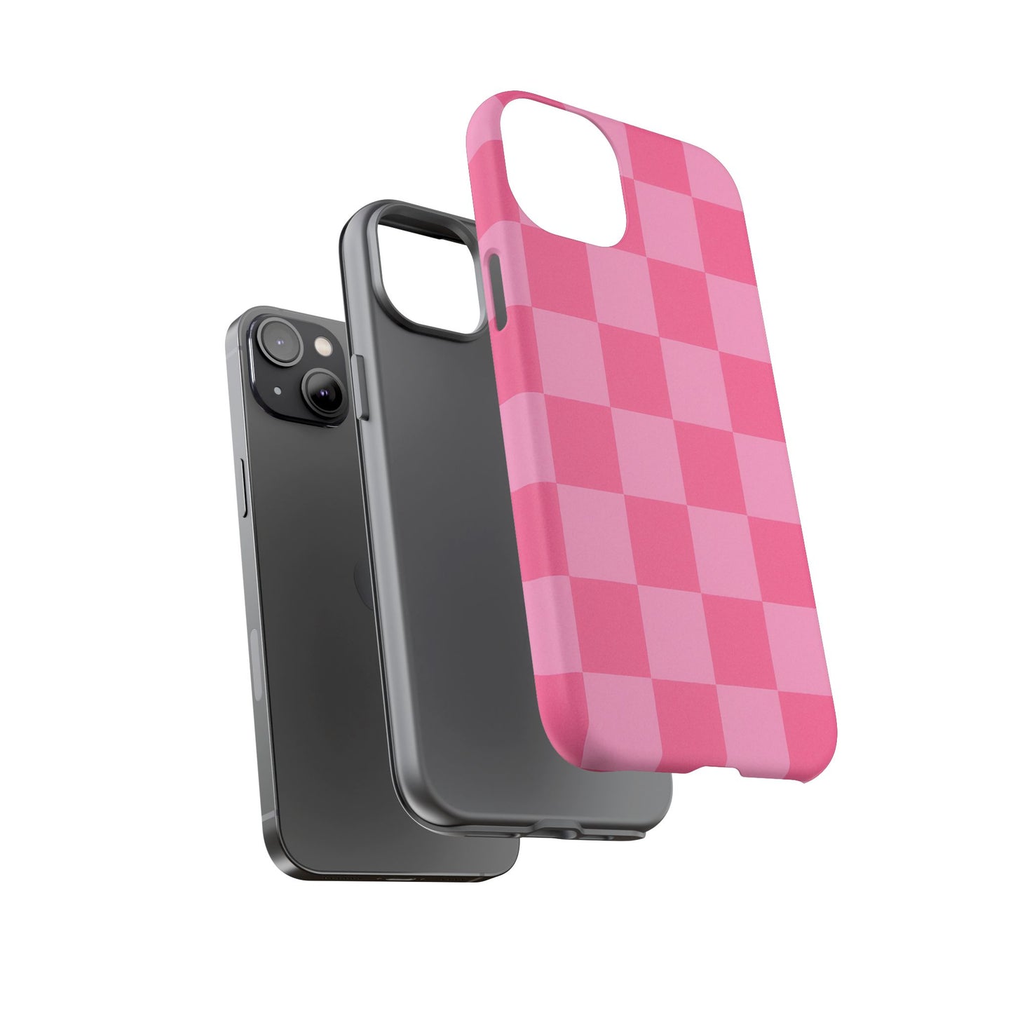 Pink Checkerboard Phone Case | Cute Aesthetic Checkered iPhone & Samsung Tough Case
