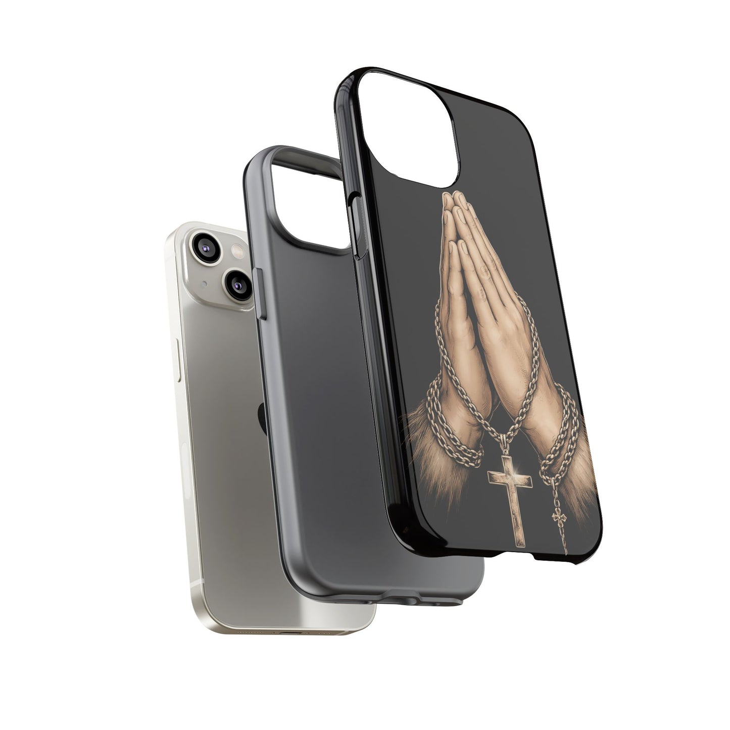 Praying Hands Cross Phone Case – Christian Faith Scripture Cover