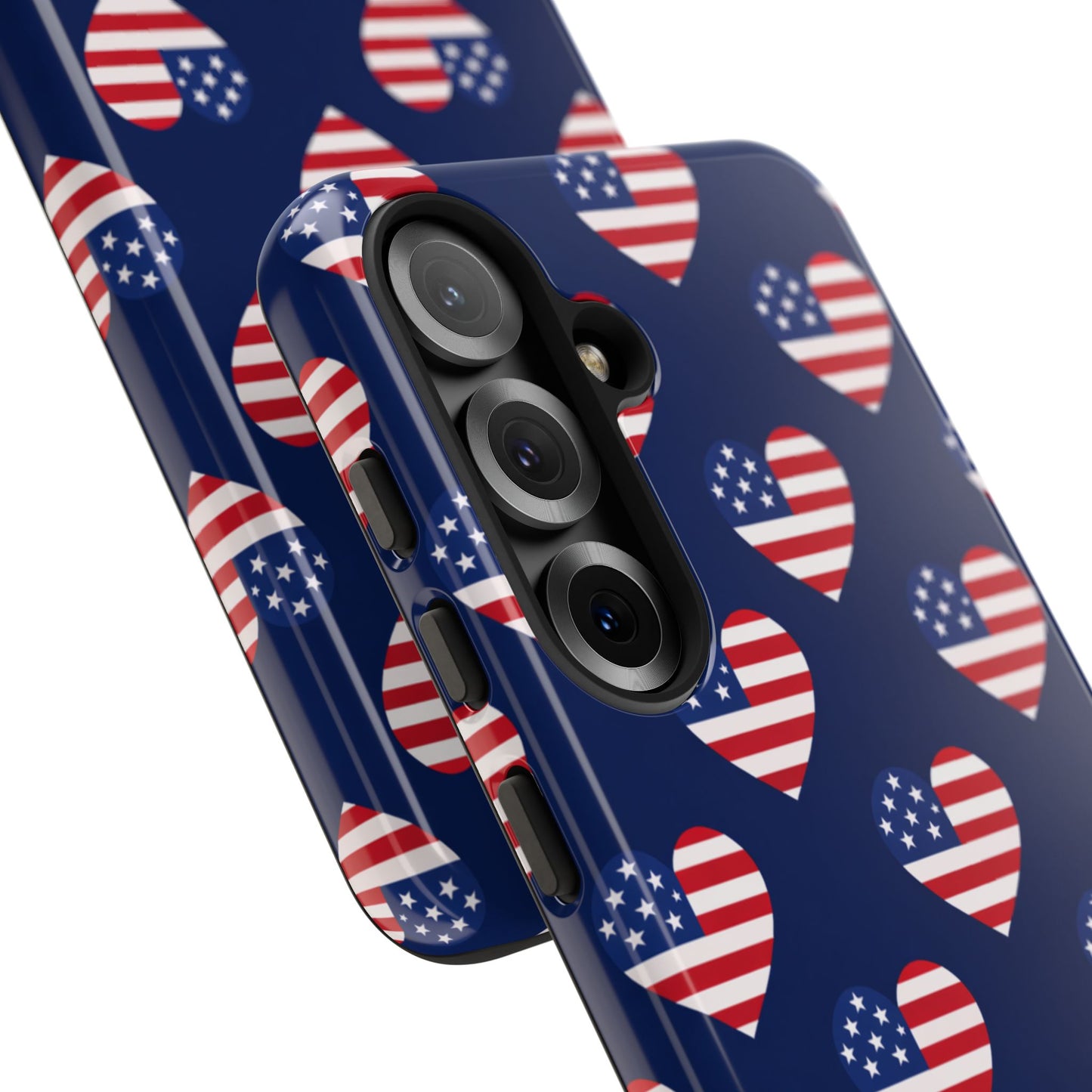 Patriotic American Flag Heart Phone Case – Tough Shockproof, USA Stars & Stripes for Iphone, Samsung Galaxy and Pixel