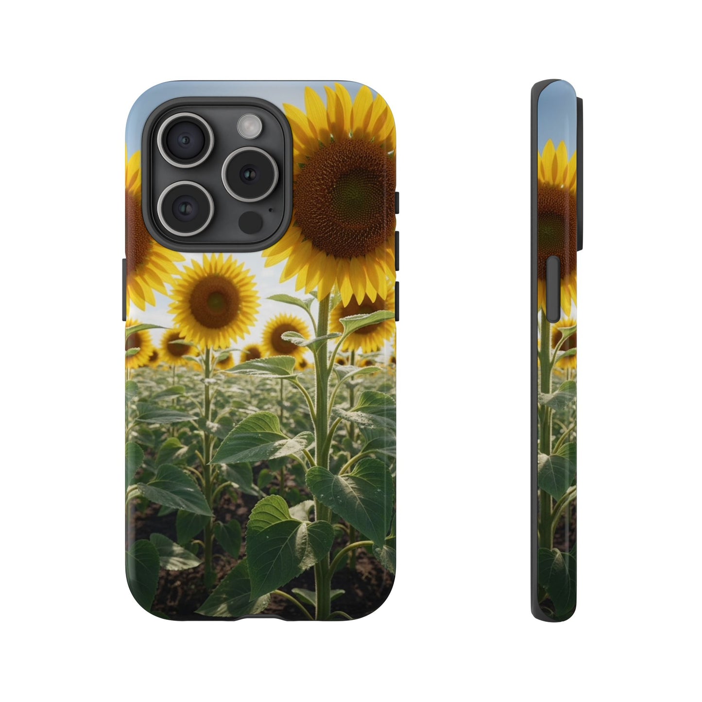 Sunflower Field Phone Case | Golden Hour Floral Aesthetic | Bright Summer Tough Case