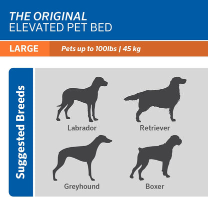 Original Elevated Dog Bed - Breathable Off-The-Ground Pet Bed with Cooling Fabric, Joint Relief & Moisture-Resistant Fabric, 100% Recyclable, Easy Clean, Gunmetal, Medium