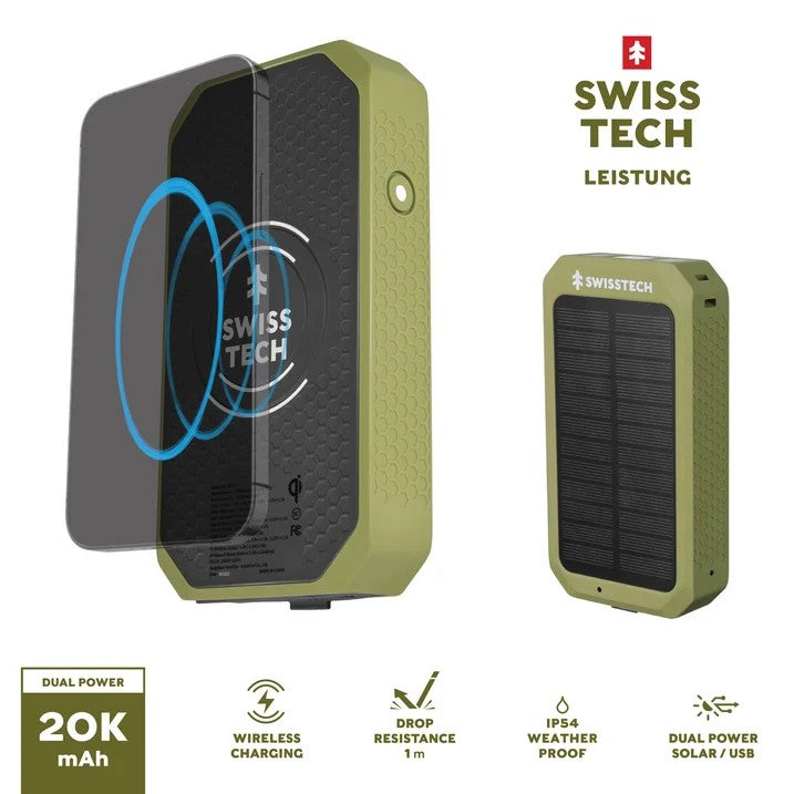 (4 Pack)  Wireless Power Bank, 20000 Mah, Built-In Flashlight, Charging Pad, IP54 Weatherproof, Travel Ready
