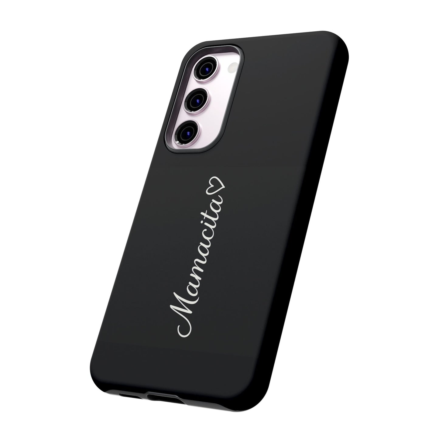 Mamacita Script Phone Case | Minimal Black Tough Case | Sleek Aesthetic Cover