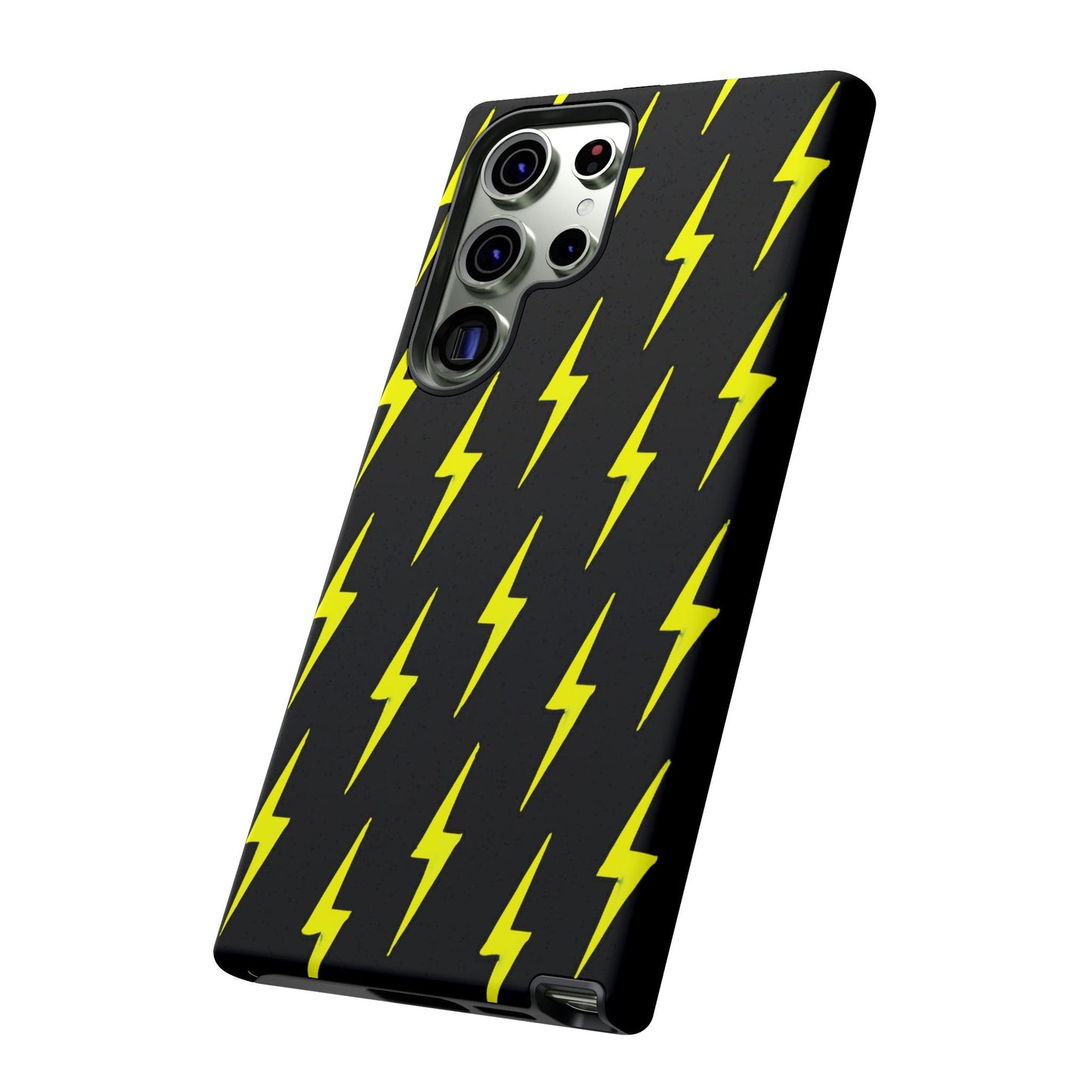 Yellow Lightning Bolt Tough Phone Case | Bold Electric Pattern Case for Iphone, Samsung Galaxy and Pixel