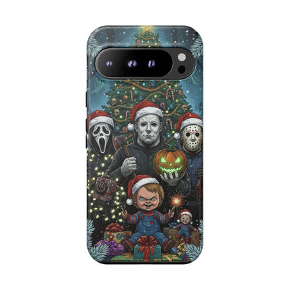 Christmas Horror Phone Case – Festive Slasher Collage Tough Case (iPhone, Samsung, Pixel)