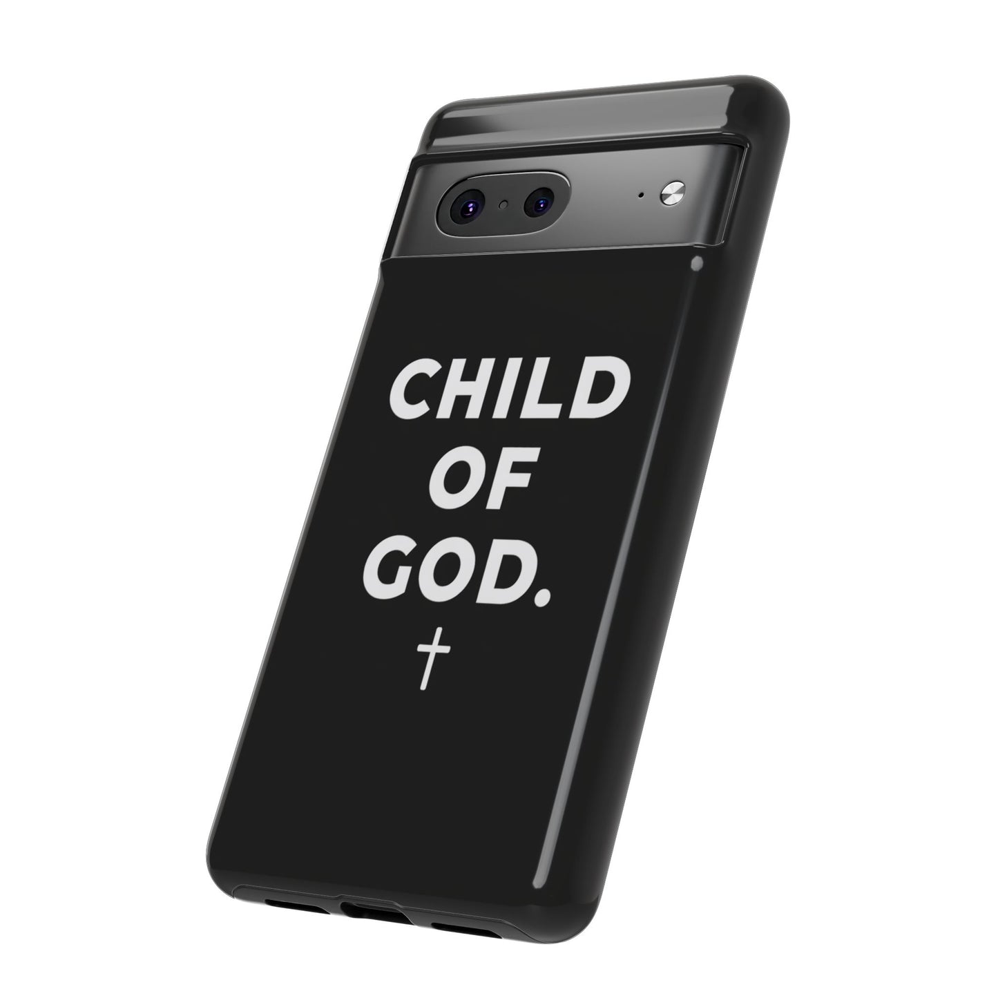 Child of God Phone Case Christian Black Aesthetic Cross Tough Cover