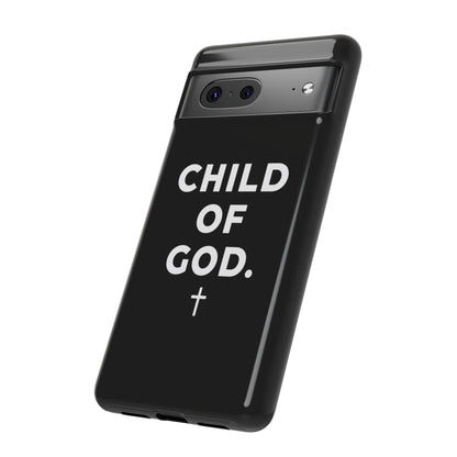 Child of God Phone Case Christian Black Aesthetic Cross Tough Cover