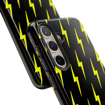 Yellow Lightning Bolt Tough Phone Case | Bold Electric Pattern Case for Iphone, Samsung Galaxy and Pixel