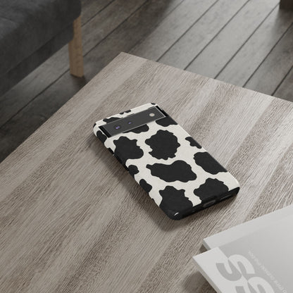 Black & White Cow Print Phone Case | Aesthetic Tough Protective Case