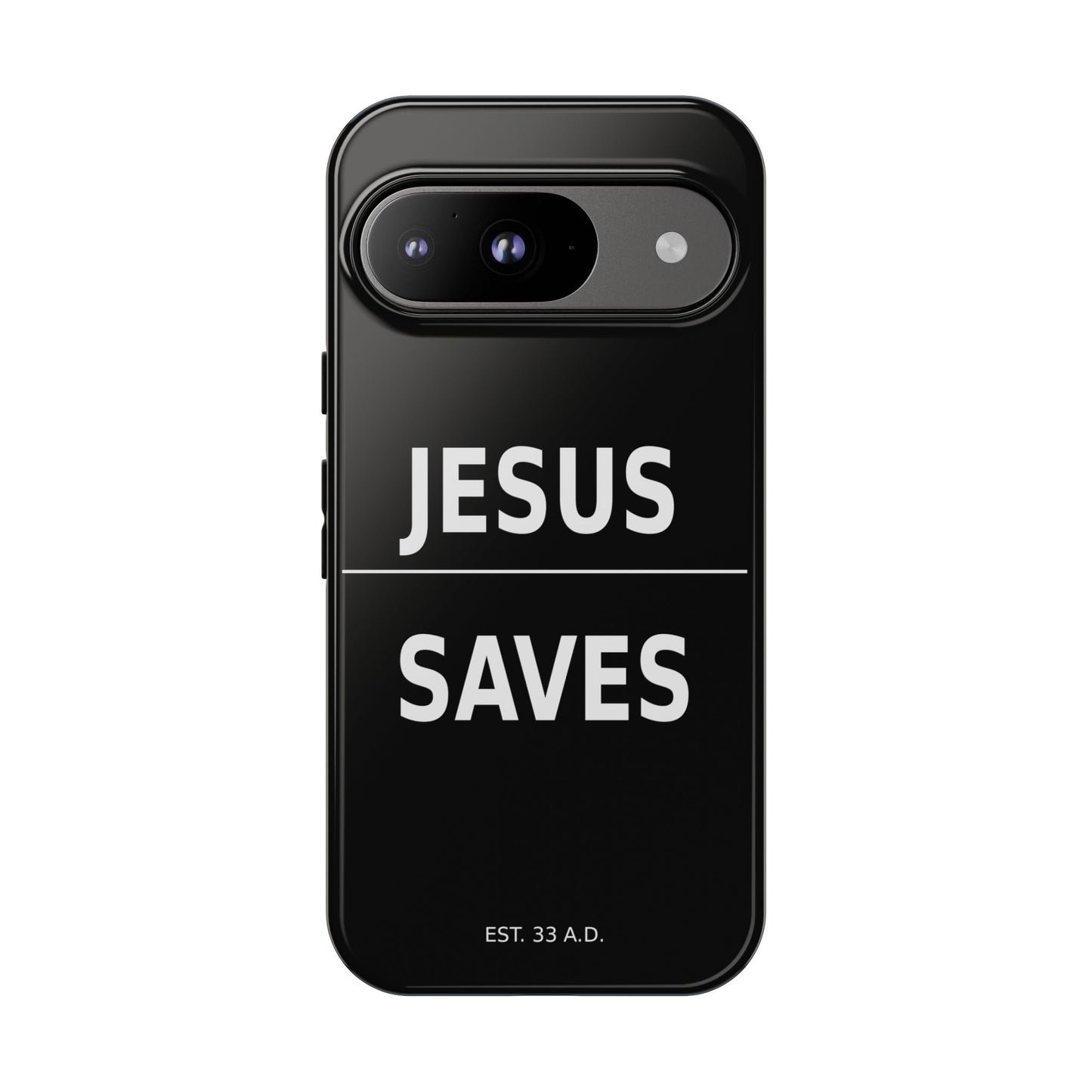 Jesus Saves Phone Case Christian Religious Minimalist Black Tough Cover