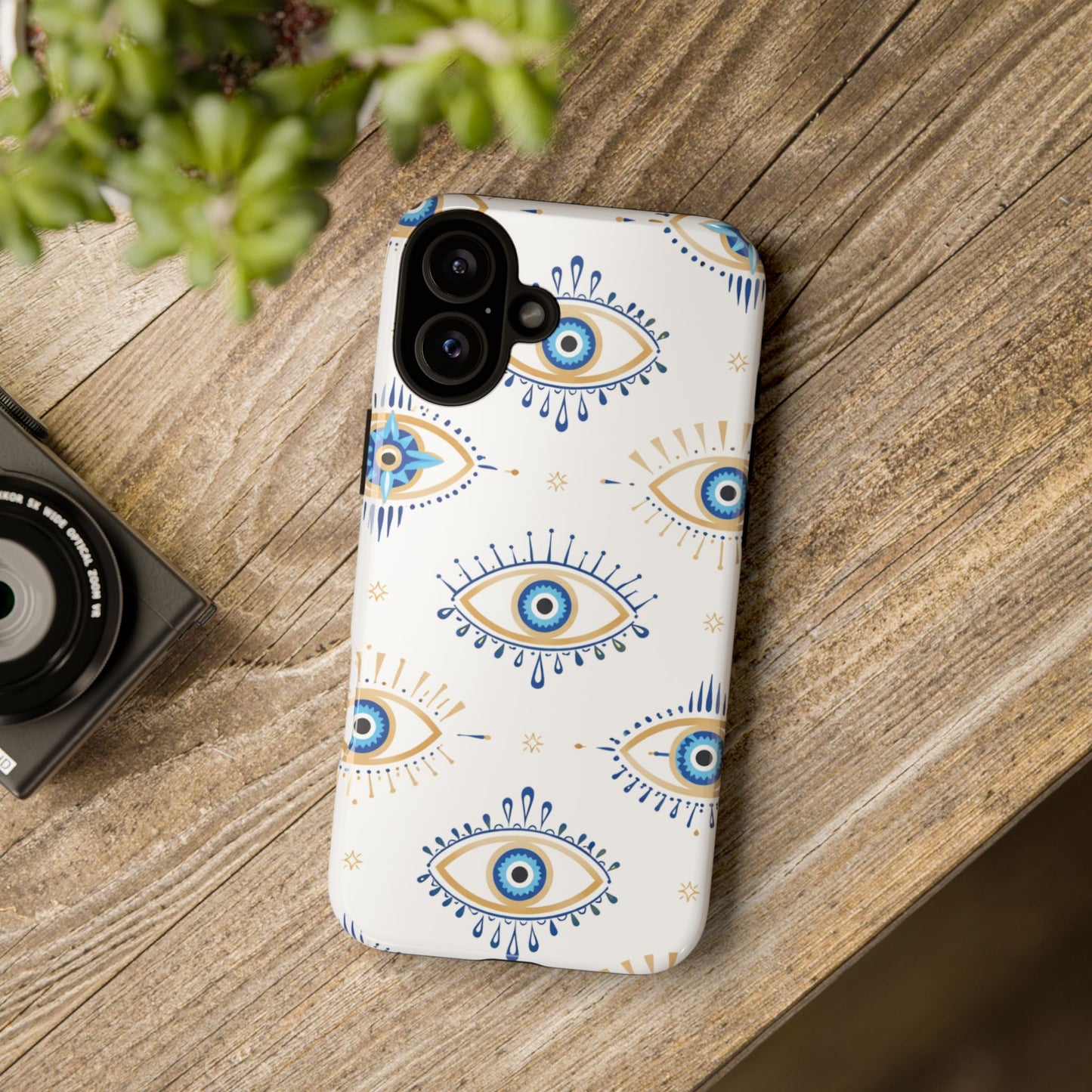 Blue Evil Eye Phone Case – Protective Slim Shockproof Cover for Iphone, Samsung Galaxy and Pixel