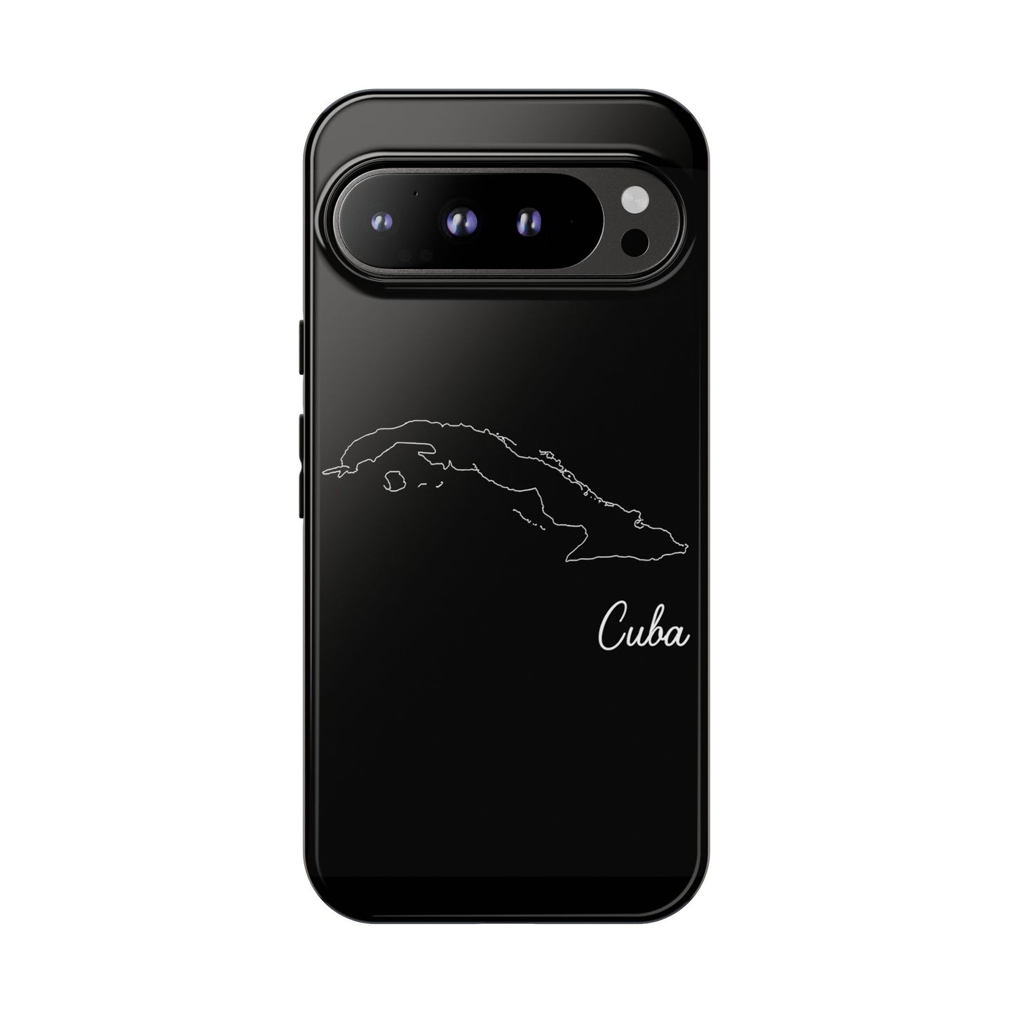 Cuba Outline Phone Case – Minimal Country Map Tough Case (iPhone, Samsung, Pixel)