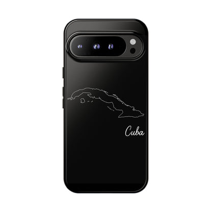 Cuba Outline Phone Case – Minimal Country Map Tough Case (iPhone, Samsung, Pixel)