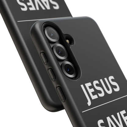 Jesus Saves Phone Case Christian Religious Minimalist Black Tough Cover