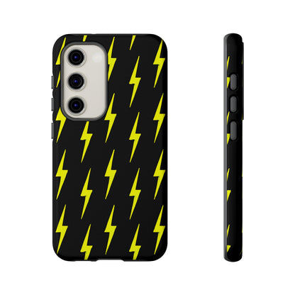 Yellow Lightning Bolt Tough Phone Case | Bold Electric Pattern Case for Iphone, Samsung Galaxy and Pixel