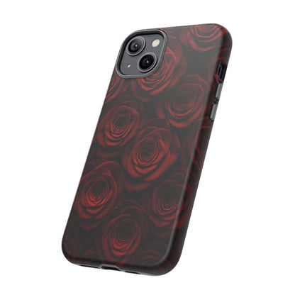 Dark Red Rose Phone Case – Gothic Floral Tough Case (iPhone, Samsung, Pixel)