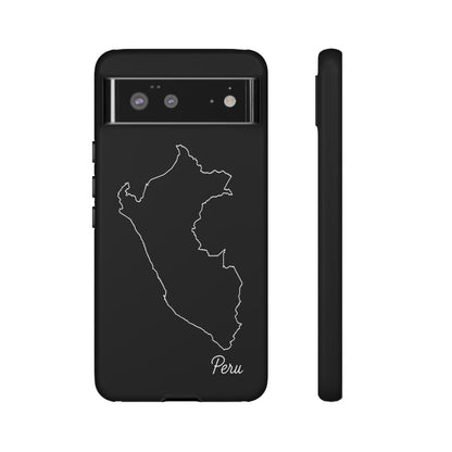 Peru Outline Phone Case – Minimal Country Map Tough Case (iPhone, Samsung, Pixel)