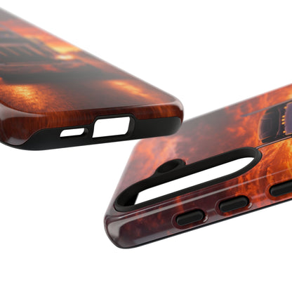 Big Rig Truck Phone Case Sunset Highway Semi Truck iPhone Samsung Cover