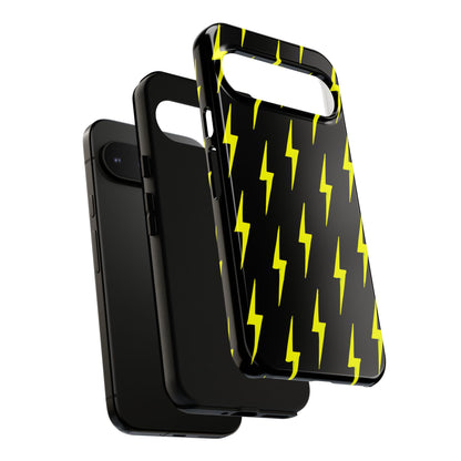 Yellow Lightning Bolt Tough Phone Case | Bold Electric Pattern Case for Iphone, Samsung Galaxy and Pixel