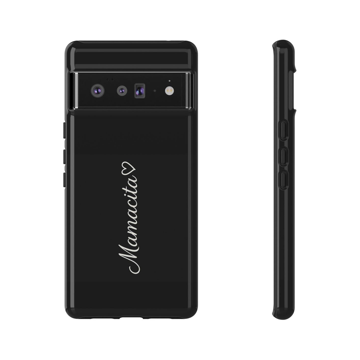 Mamacita Script Phone Case | Minimal Black Tough Case | Sleek Aesthetic Cover