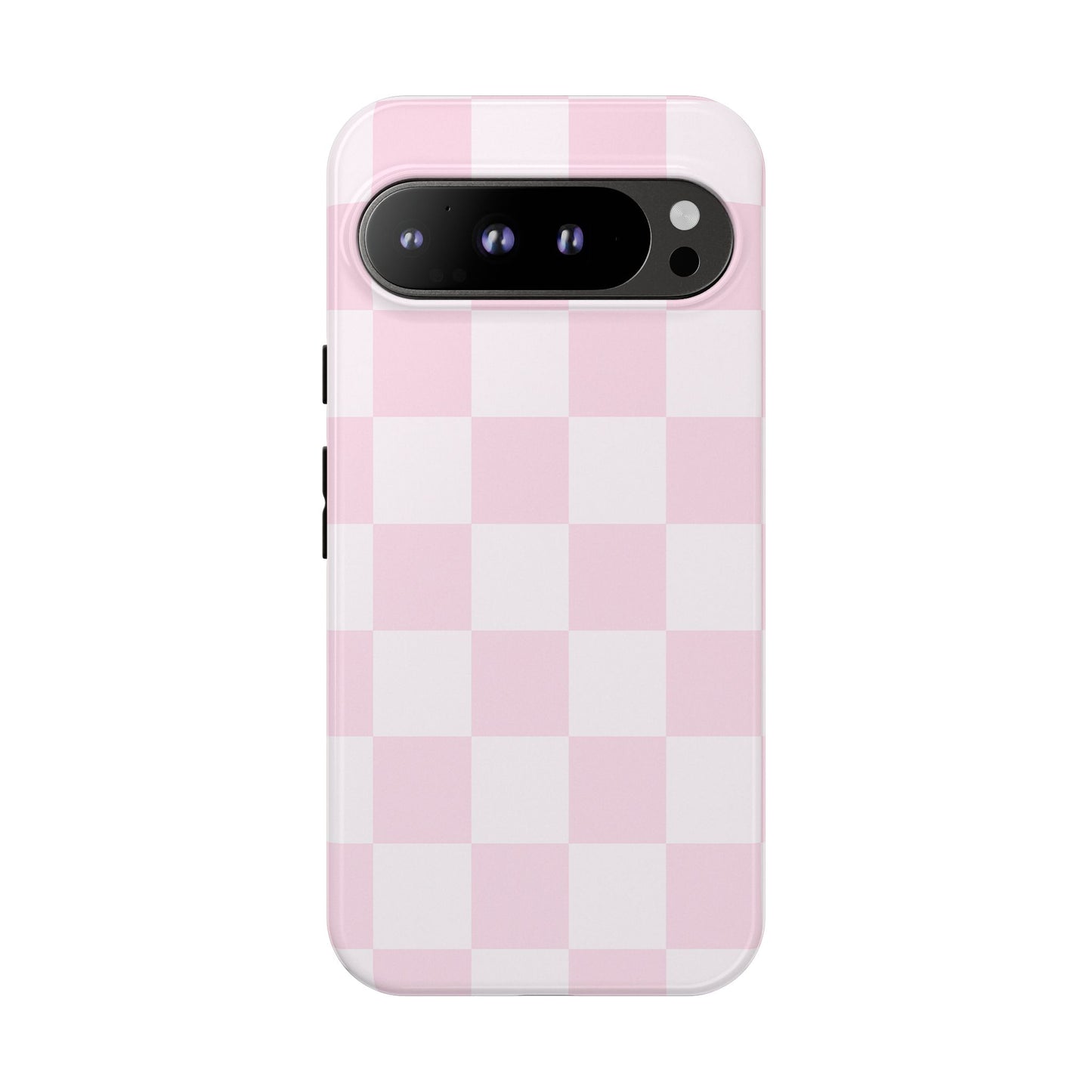 Light Pink Checkerboard Phone Case | Pastel Aesthetic Checkered iPhone & Samsung Tough Case