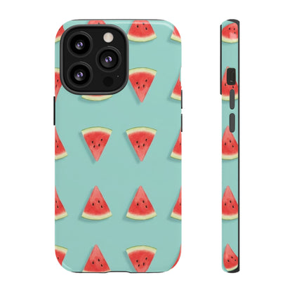 Watermelon Phone Case – Pastel Blue Summer Fruit Tough Case (iPhone, Samsung, Pixel)