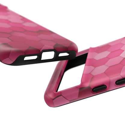 Hot Pink Hexagon Phone Case | Honeycomb Geometric Aesthetic | Cute Pink iPhone & Samsung Tough Protective Case