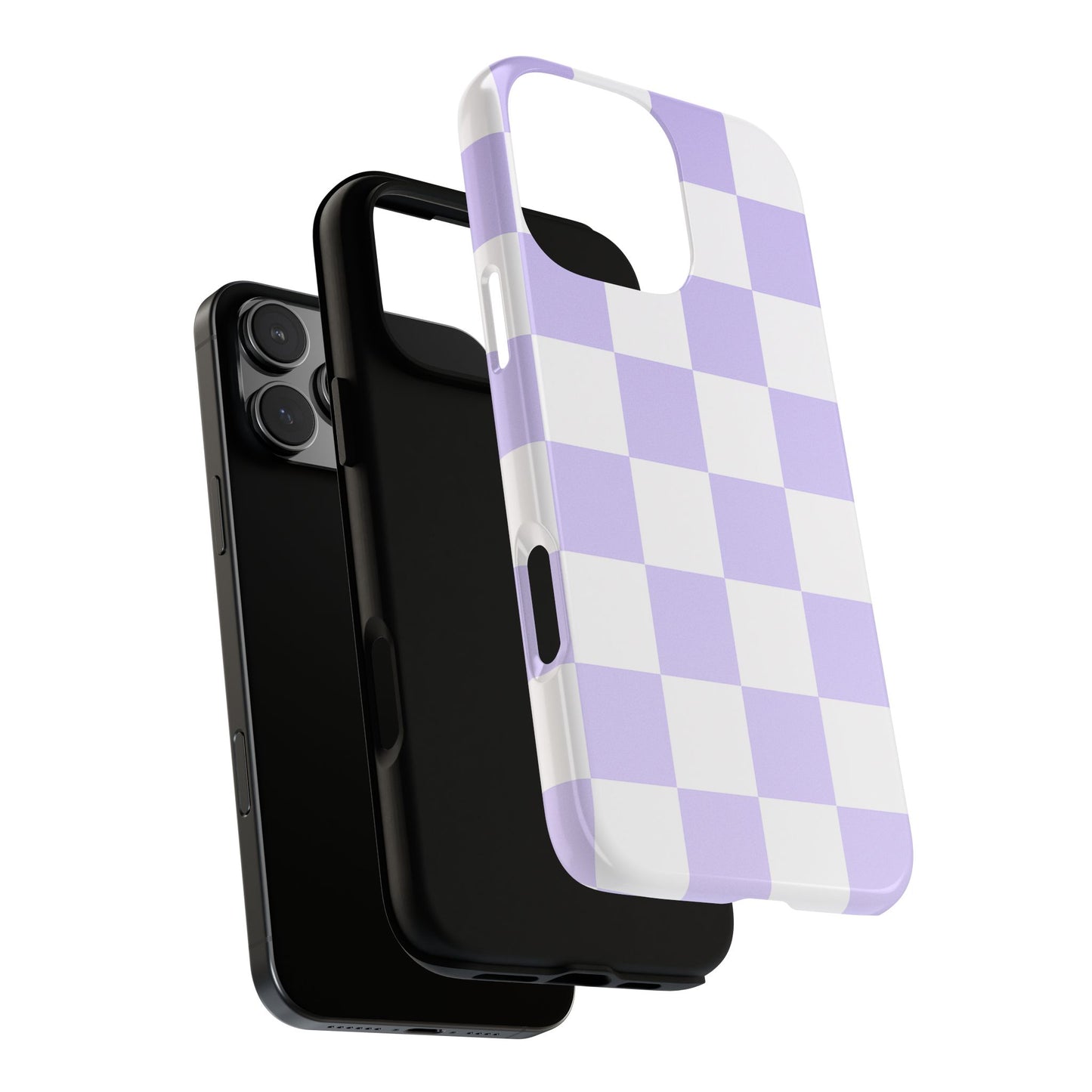 Lavender Checkerboard Phone Case | Pastel Aesthetic Checkered iPhone & Samsung Tough Case