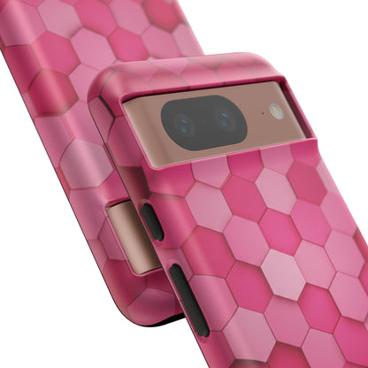Hot Pink Hexagon Phone Case | Honeycomb Geometric Aesthetic | Cute Pink iPhone & Samsung Tough Protective Case