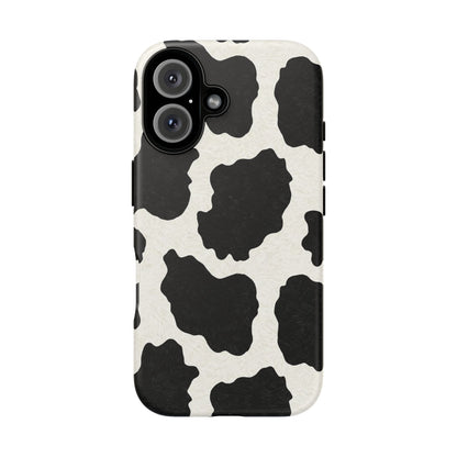 Black & White Cow Print Phone Case | Aesthetic Tough Protective Case